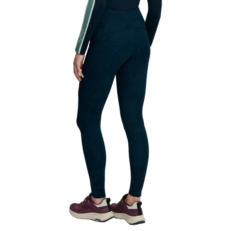 LeMieux Naomi Full Grip Pull On Womens Riding Tights - Printed Navy-2