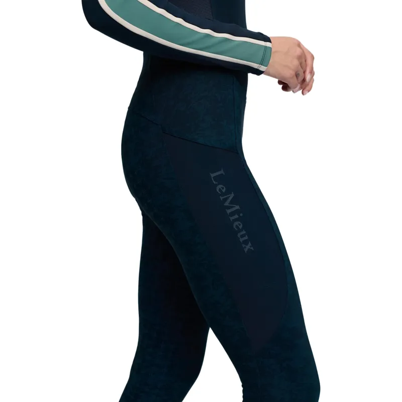 LeMieux Naomi Full Grip Pull On Womens Riding Tights - Printed Navy-4