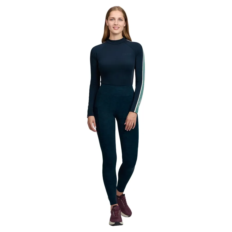 LeMieux Naomi Full Grip Pull On Womens Riding Tights - Printed Navy-6