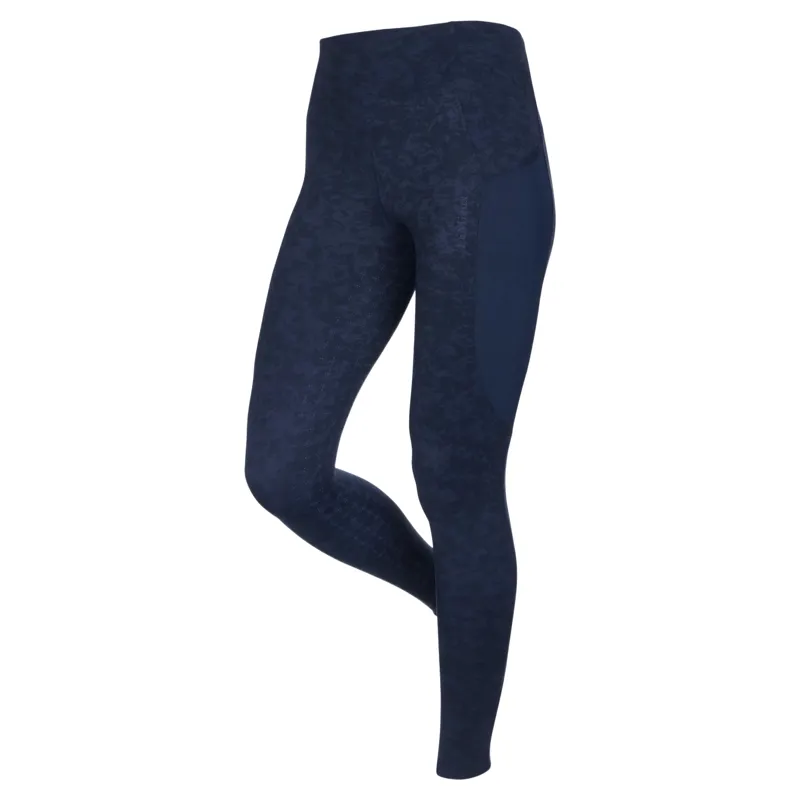 LeMieux Naomi Full Grip Pull On Womens Riding Tights - Printed Navy-1