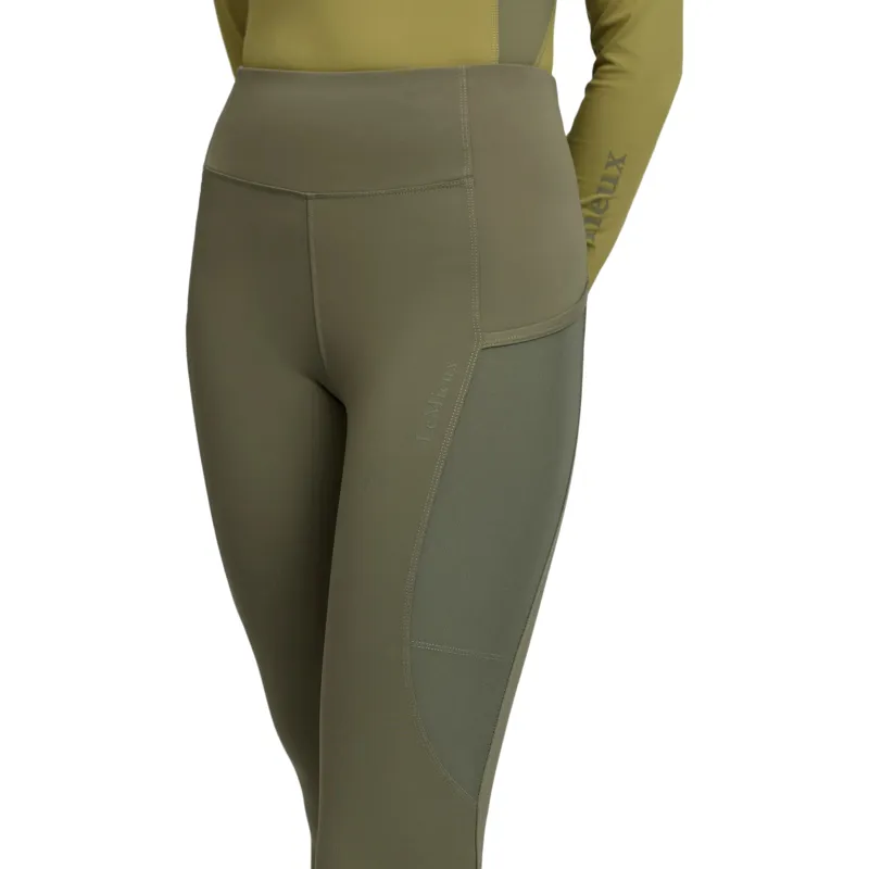 LeMieux Naomi Full Grip Pull On Womens Riding Tights - Willow Green-4