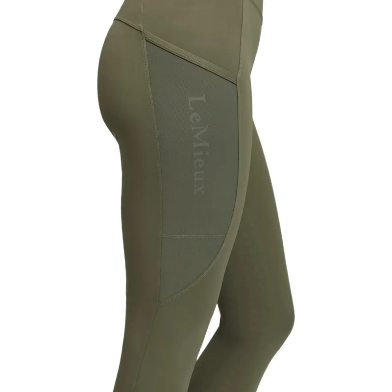 LeMieux Naomi Full Grip Pull On Womens Riding Tights - Willow Green-3