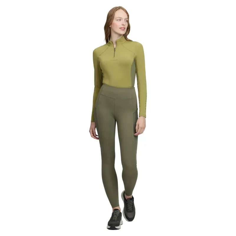 LeMieux Naomi Full Grip Pull On Womens Riding Tights - Willow Green-5