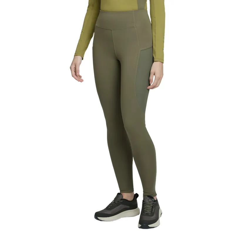 LeMieux Naomi Full Grip Pull On Womens Riding Tights - Willow Green