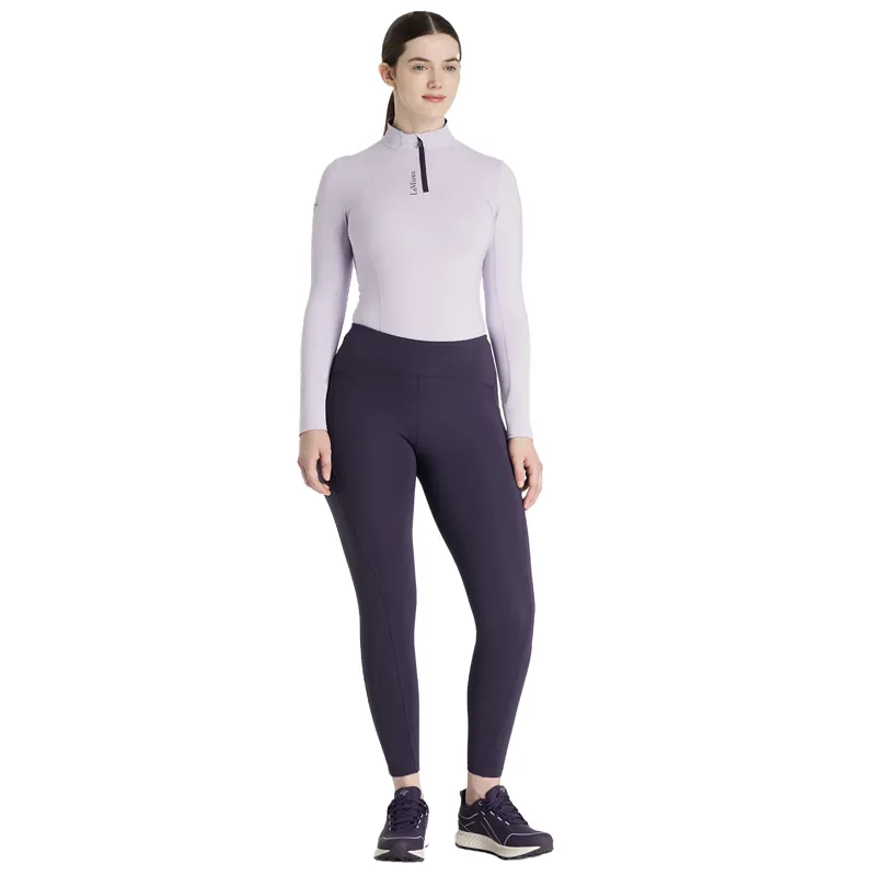 LeMieux Natalie Womens Brushed Pull On Full Grip Riding Tights - Juniper-3
