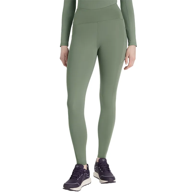 LeMieux Natalie Womens Brushed Pull On Full Grip Riding Tights - Rosemary