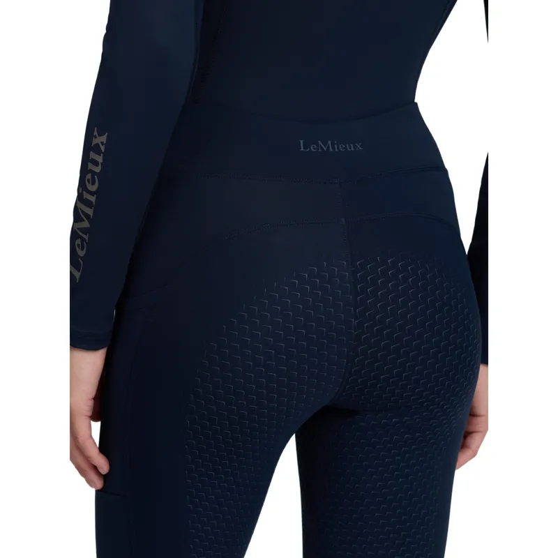 LeMieux Natalie Brushed Full Grip Womens Pull On Riding Tights - Navy Pre-Order-4