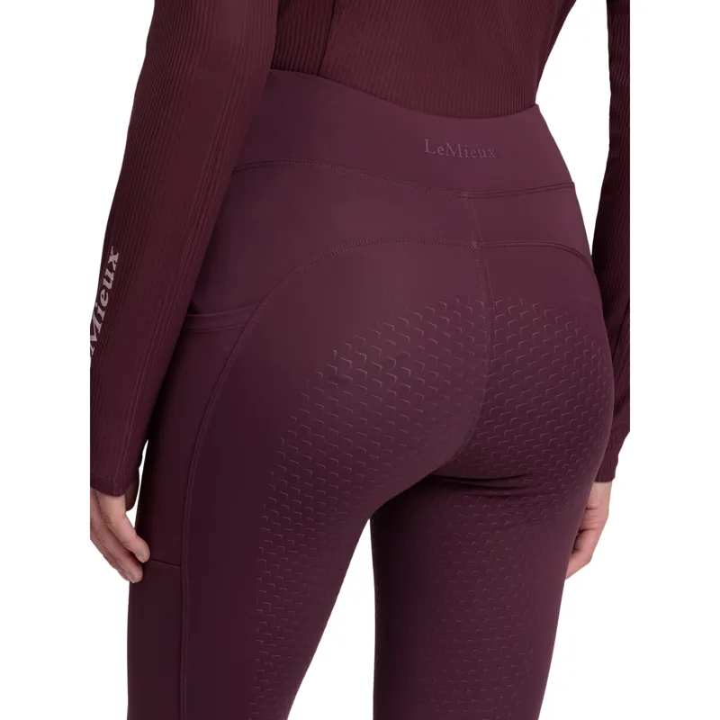 LeMieux Natalie Brushed Full Grip Womens Riding Tights - Blackberry Pre-Order-3