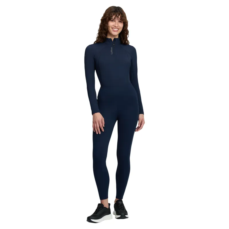 LeMieux Natalie Womens Brushed Full Grip Pull On Riding Tights - Navy-5