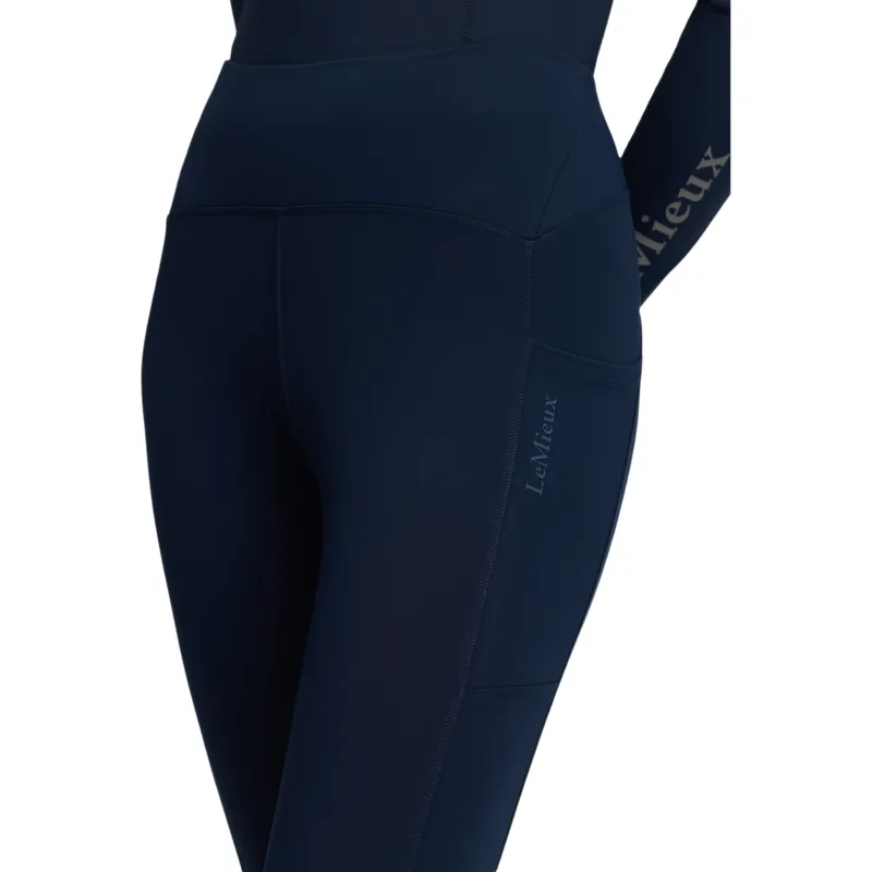 LeMieux Natalie Womens Brushed Full Grip Pull On Riding Tights - Navy-4