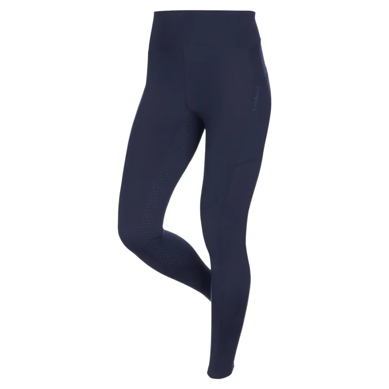 LeMieux Natalie Womens Brushed Full Grip Pull On Riding Tights - Navy-1