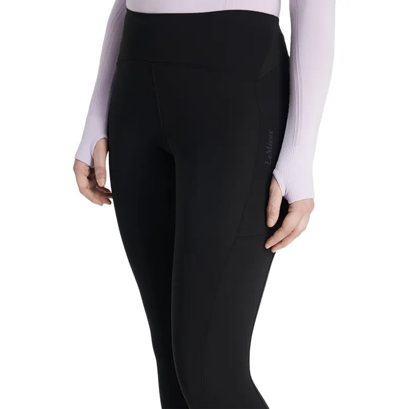 LeMieux Natalie Womens Brushed Full Grip Pull On Riding Tights - Black-2