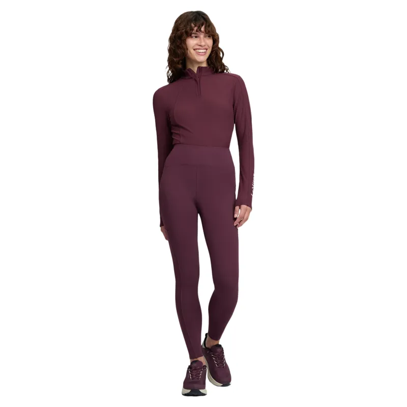 LeMieux Natalie Womens Brushed Full Grip Pull On Riding Tights - Blackberry-5