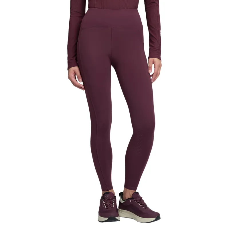 LeMieux Natalie Womens Brushed Full Grip Pull On Riding Tights - Blackberry