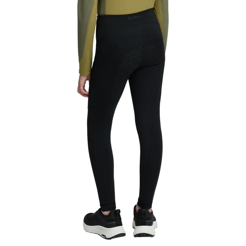 LeMieux Mini Nora Brushed Pull On Junior Riding Tights - Black-3