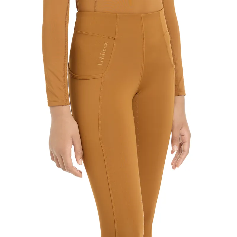 LeMieux Young Rider Orla Full Grip Junior Riding Tights - Ginger-2