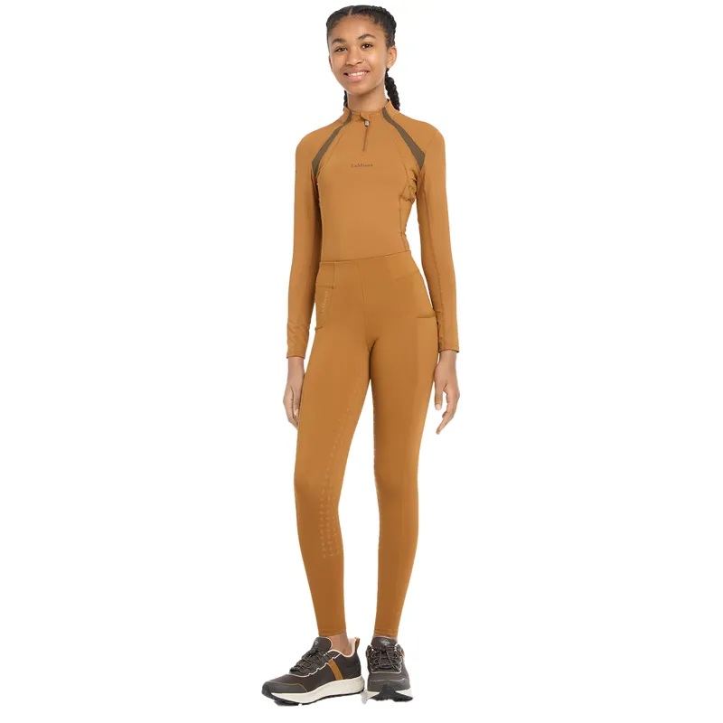 LeMieux Young Rider Orla Full Grip Junior Riding Tights - Ginger-1