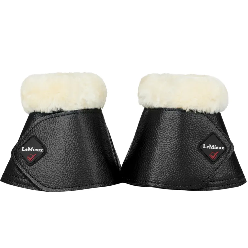 LeMieux Fleece WrapRound Overreach Boots - Black/Natural