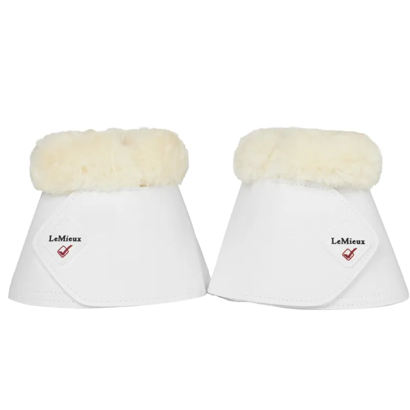 LeMieux Fleece WrapRound Overreach Boots - White/Natural