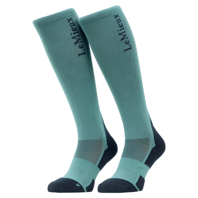 LeMieux Young Rider Performance Junior Tall Riding Socks - Aloe