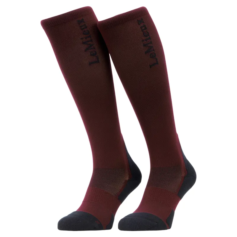 LeMieux Performance Junior Tall Riding Socks - Bramble