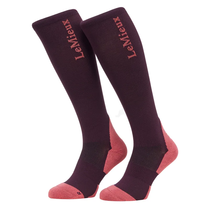 LeMieux Performance Tall Riding Socks - Damson
