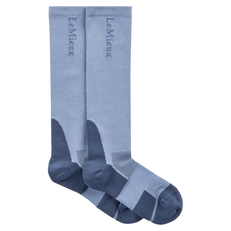 LeMieux Performance Tall Riding Socks - Powder Blue-1