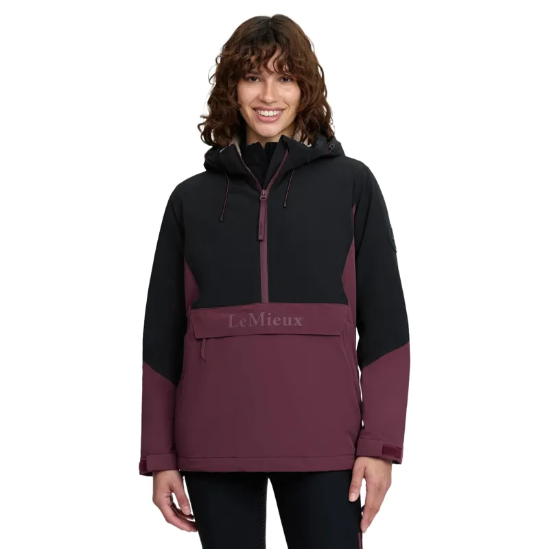 LeMieux Phoebe Womens Waterproof 1/2 Zip Anorak - Black/Bramble