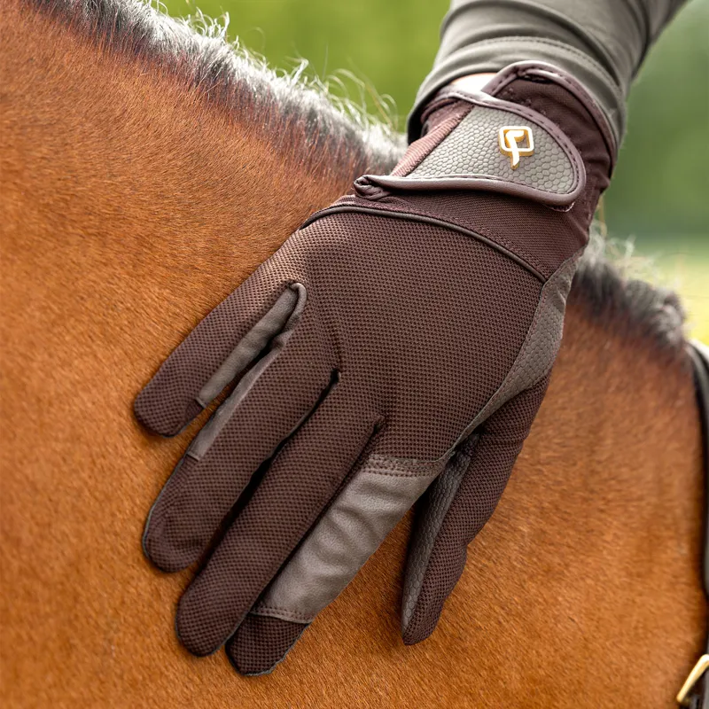 LeMieux Pro Mesh Riding Gloves - Brown-1