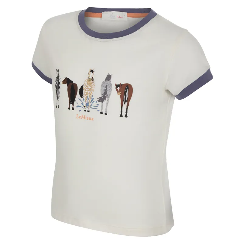 LeMieux Mini Puddle Pals Junior T-Shirt - Ecru-5