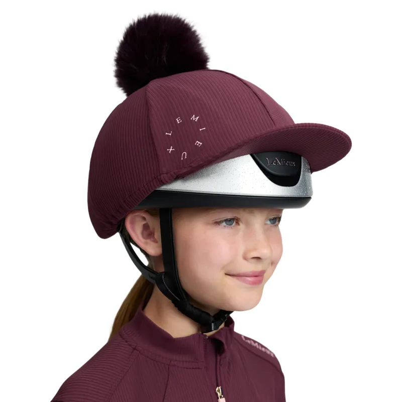 LeMieux Ribbed Hat Silk - Bramble-2