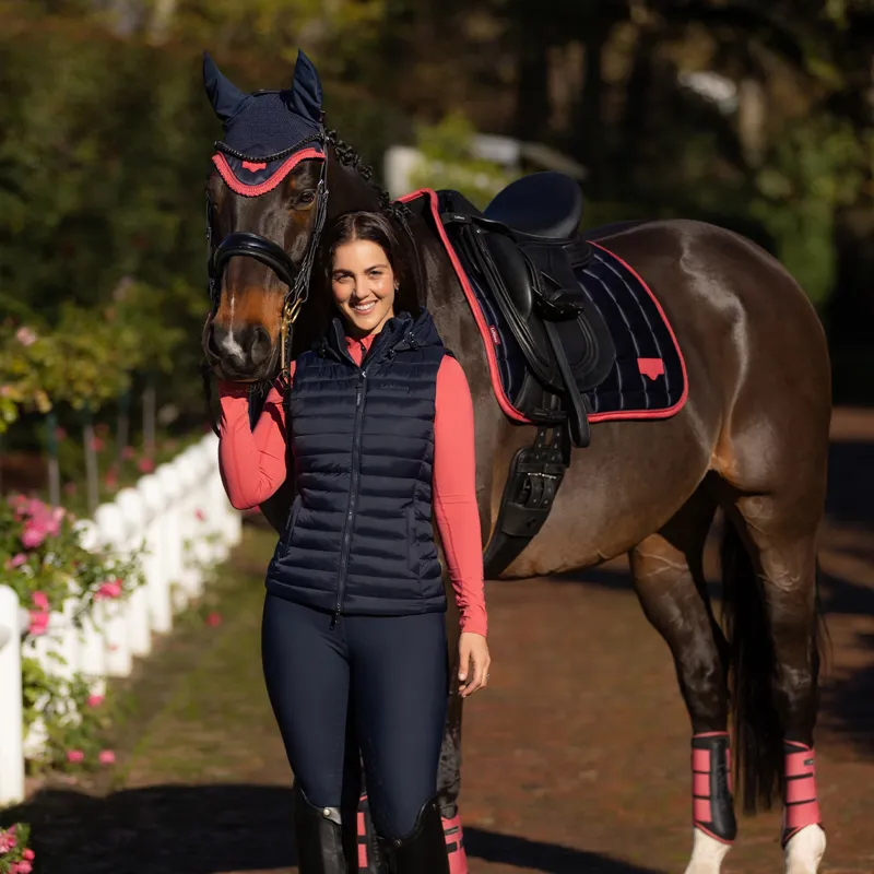 LeMieux Rose Womens Hooded Puffer Gilet - Navy-5