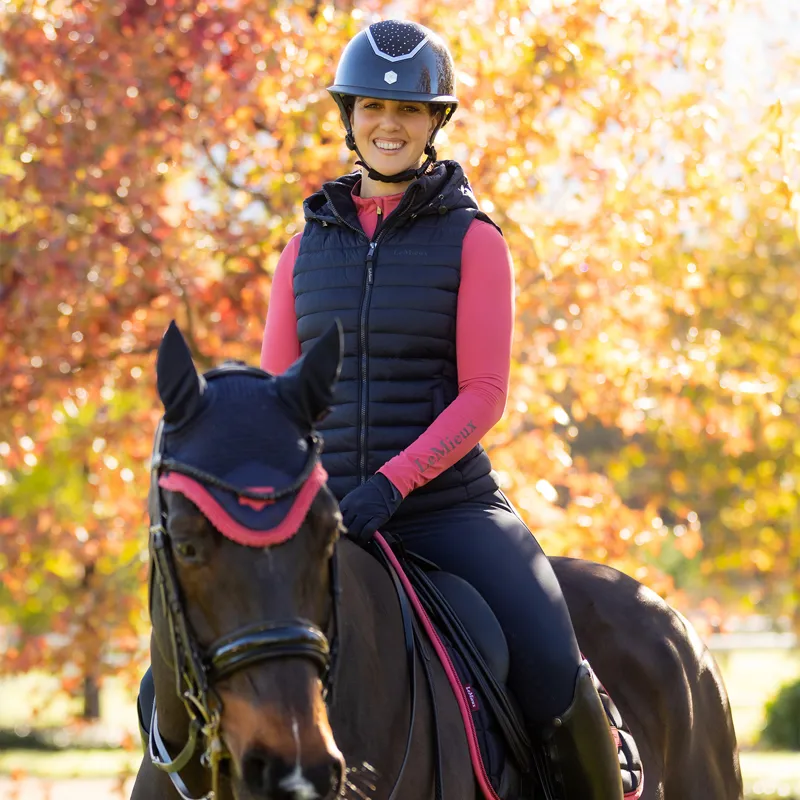 LeMieux Rose Womens Hooded Puffer Gilet - Navy-4