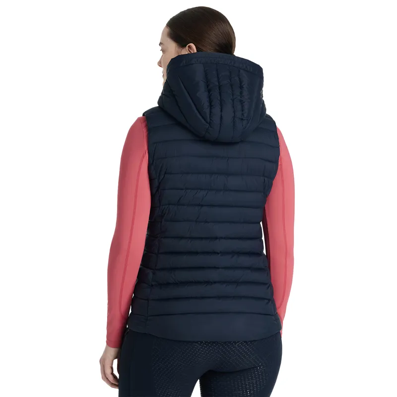 LeMieux Rose Womens Hooded Puffer Gilet - Navy-1