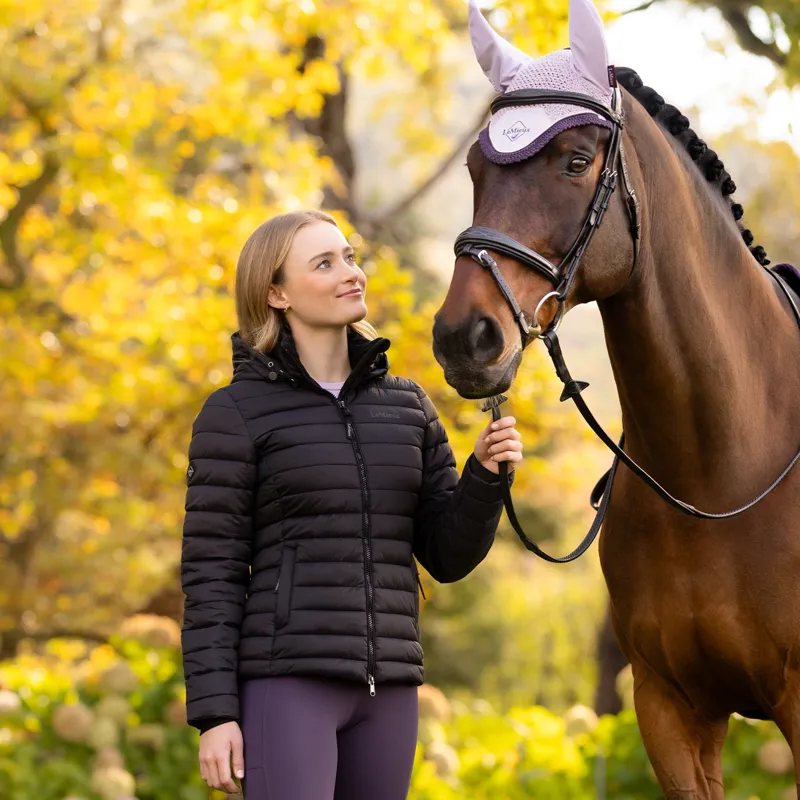 LeMieux Rose Womens Hooded Puffer Jacket - Black-4