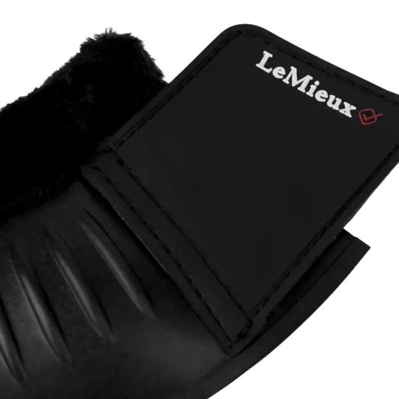 LeMieux Rubber Bell Boots with Fleece - Black-2