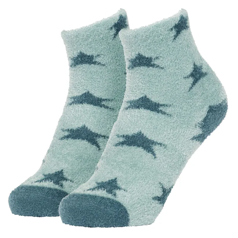 LeMieux Mini Sasha Stripe Fluffies Junior Socks - Petrol