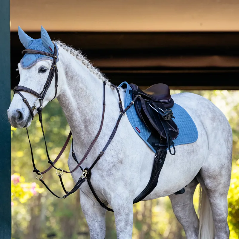 LeMieux Suede Close Contact Saddlecloth - Ice Blue-1