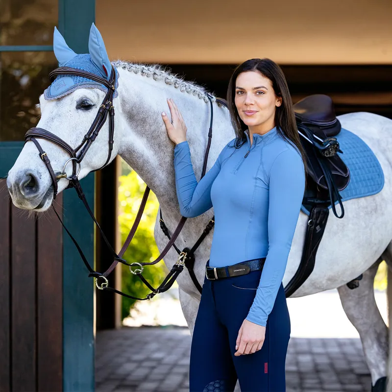 LeMieux Suede Close Contact Saddlecloth - Ice Blue-3