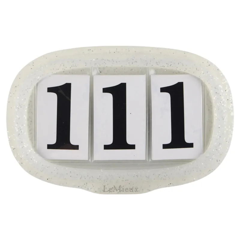 LeMieux Saddlecloth Number Holder - Silver/Glitter