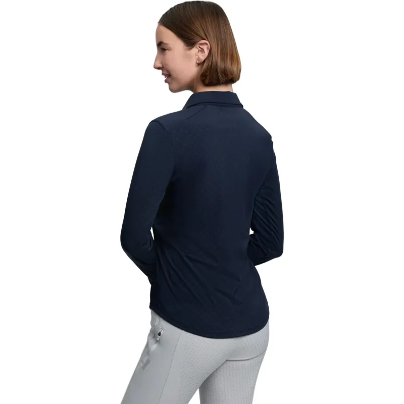 LeMieux Sarah Womens Shirt Base Layer - Navy Patterned-3