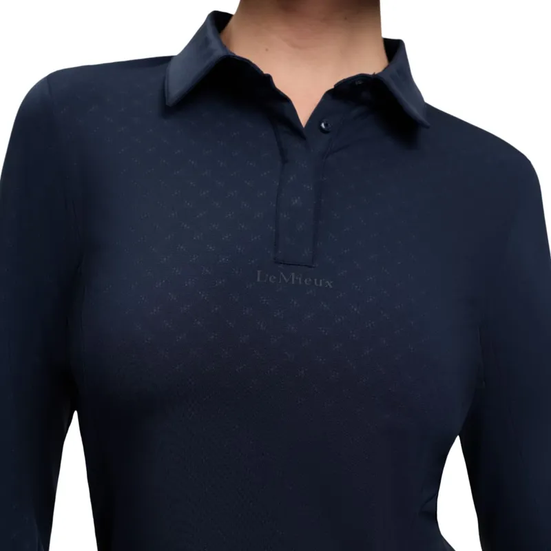 LeMieux Sarah Womens Shirt Base Layer - Navy Patterned-5