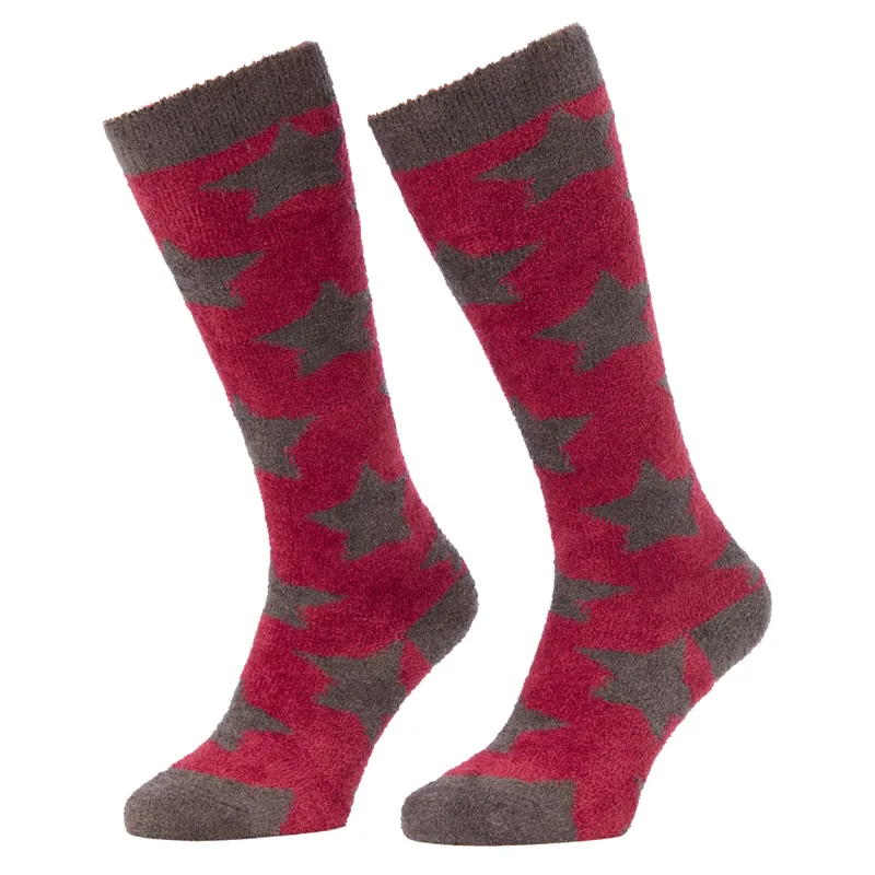 LeMieux Sasha Star Fluffies Junior Tall Socks - Ember