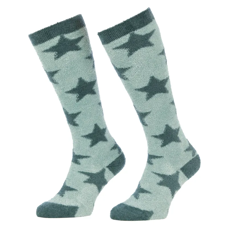 LeMieux Sasha Star Fluffies Junior Tall Socks - Petrol