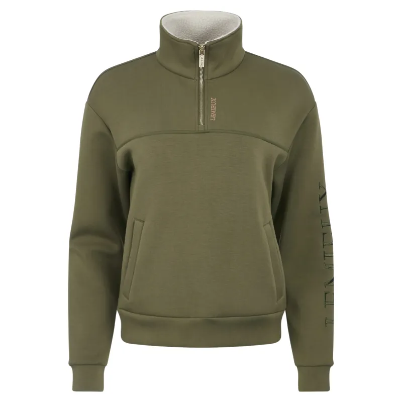 LeMieux Scarlet Womens 1/4 Zip Sweatshirt - Willow Green-1