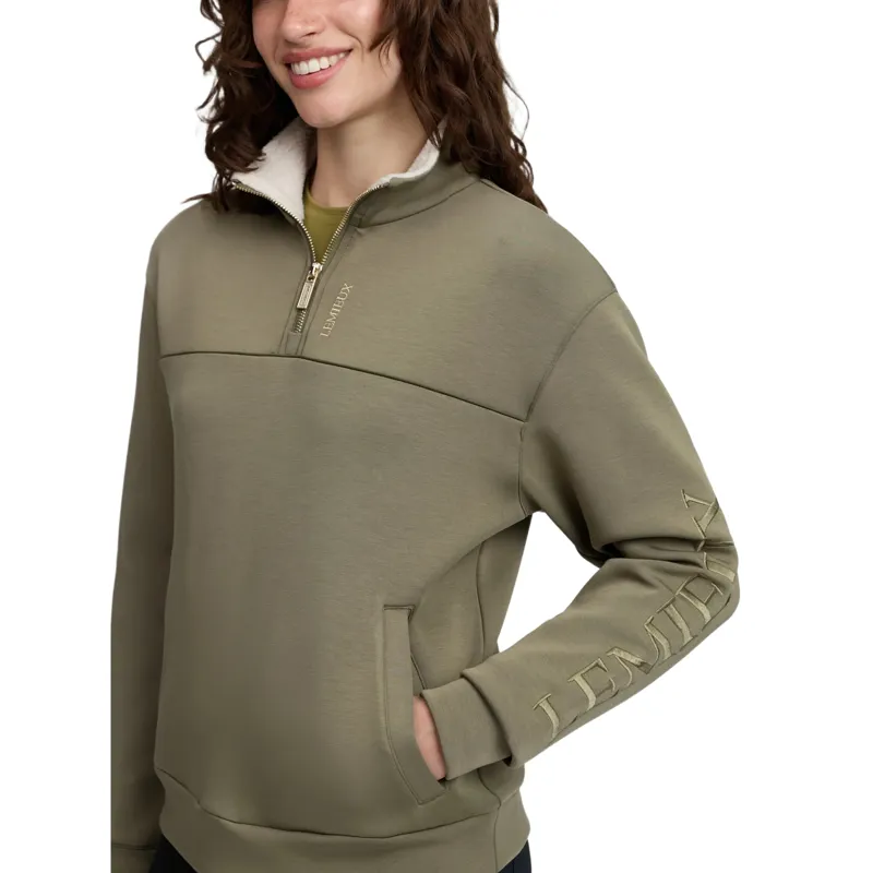 LeMieux Scarlet Womens 1/4 Zip Sweatshirt - Willow Green-2