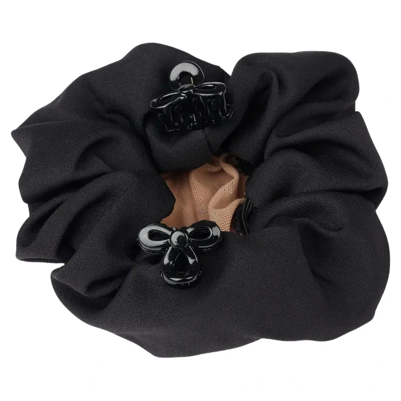LeMieux Scrunchie with Crystal Hair Net - Black/Blonde-1
