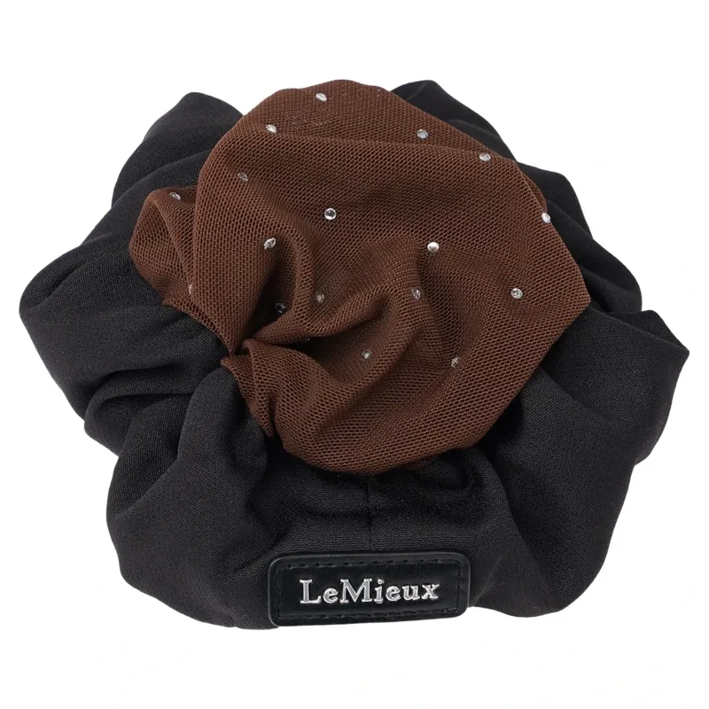 LeMieux Scrunchie with Crystal Hair Net - Black/Brown