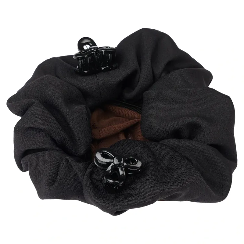 LeMieux Scrunchie with Crystal Hair Net - Black/Brown-1