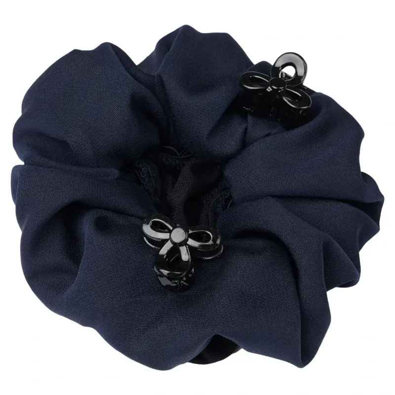 LeMieux Scrunchie with Crystal Hair Net - Navy/Black-1